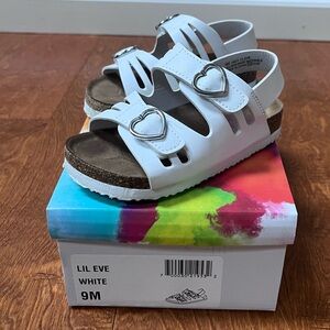 Toddler Girls Rachel Shoes Lil Eve Hook and Loop Sandals - 9 Toddler - White